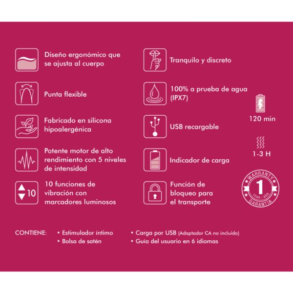 SHUNGA - PRÉSENTOIR 6 MASSEURS INTIMES FUCHSIA - – Image 2