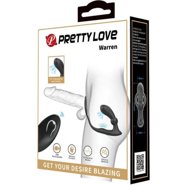 PRETTY LOVE - ANNEAU ANAL ET VIBRATEUR WARREN NOIR - – Image 7