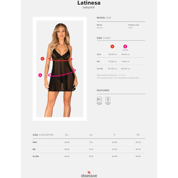 OBSESSIVE - LATINESA BABYDOLL & STRING XS/S - – Image 7