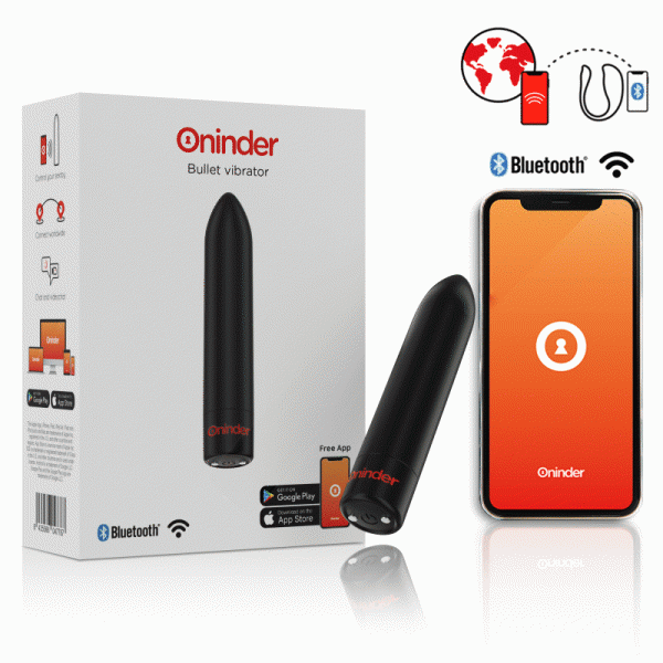 ONINDER - BERLIN VIBRATEUR BULLET NOIR 9 MODES 8,5 X 2 CM - APPLICATION GRATUITE -