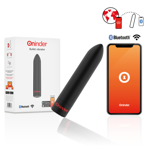 ONINDER - BERLIN VIBRATEUR BULLET NOIR 9 MODES 8,5 X 2 CM - APPLICATION GRATUITE - – Image 2