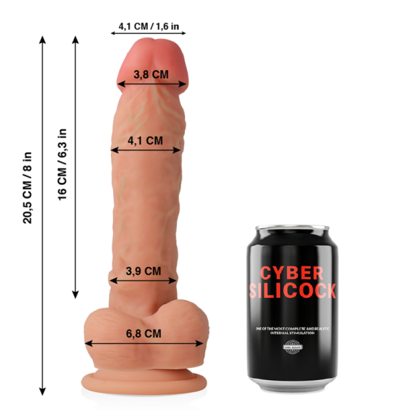 CYBER SILICOCK - DONG EN SILICONE LIQUIDE DOUX ULTRA RÉALISTE 20.5 CM -O- 4.1 CM - – Image 2