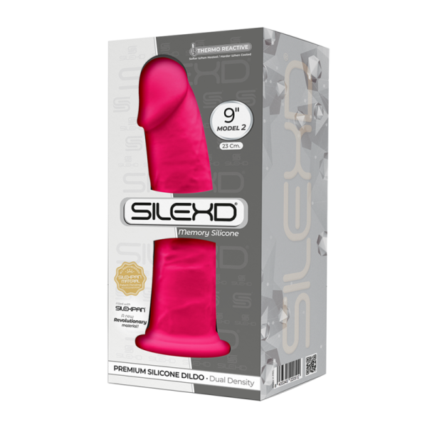 SILEXD - MODÈLE 2 PÉNIS RÉALISTE PREMIUM SILEXPAN SILICONE FUCHSIA 23 CM - – Image 3