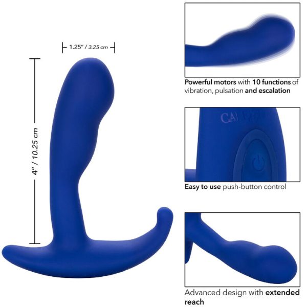 ADMIRAL - STIMULATEUR & VIBRATEUR ANAL COURBÉ BLEU - – Image 4