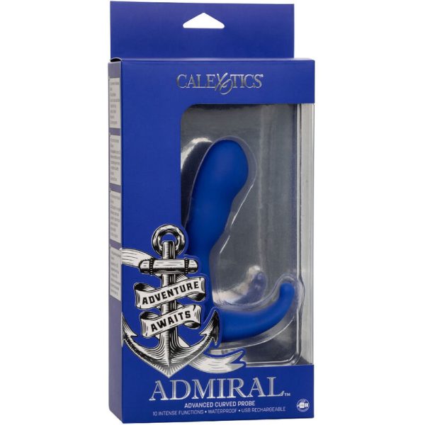 ADMIRAL - STIMULATEUR & VIBRATEUR ANAL COURBÉ BLEU - – Image 5
