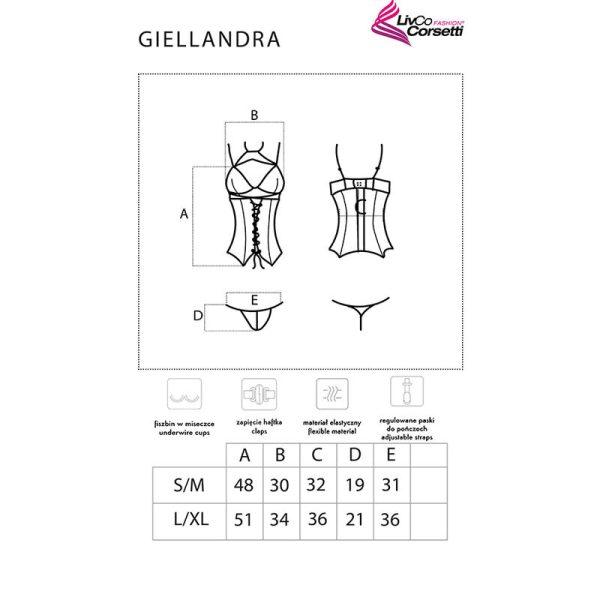 LIVCO CORSETTI FASHION - COLLECTION GIELLANDRA FOR THE SENSES CORSET + CULOTTE NOIR - – Image 5