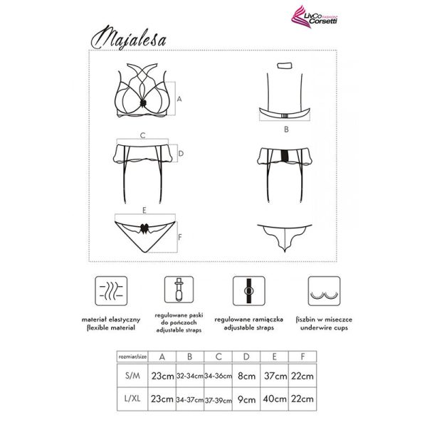 LIVCO CORSETTI FASHION - MAJALESA LC 90526 SOUTIEN-GORGE + JARRETIÈRE + CULOTTE NOIR - – Image 5