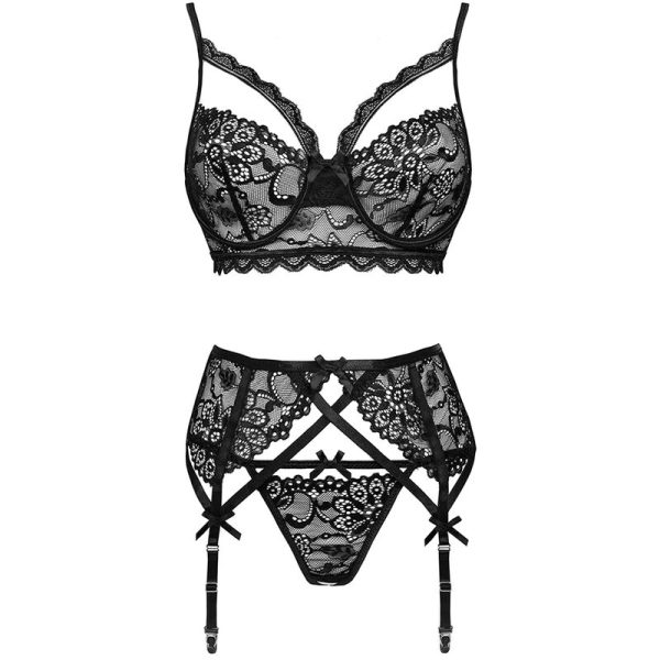 LIVCO CORSETTI FASHION - MORIDAM LC 90552 SOUTIEN-GORGE + JARRETIÈRE + CULOTTE NÉGRO - – Image 6