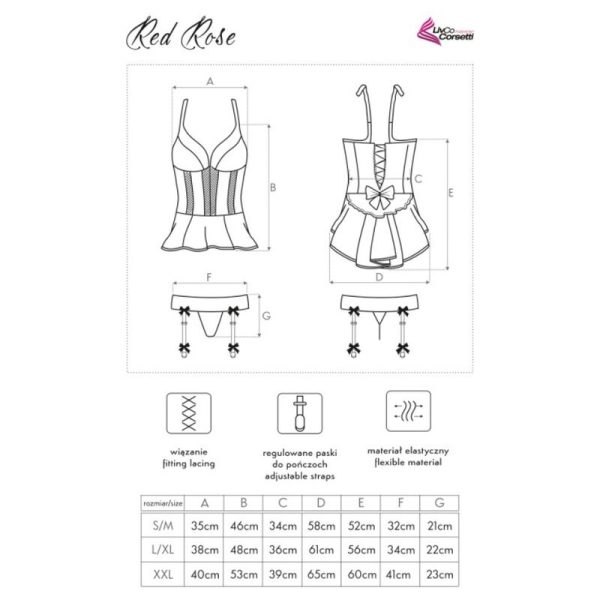 LIVCO CORSETTI FASHION - ROSE ROUGE LC 90130 CORSET + CULOTTE ROUGE - – Image 6