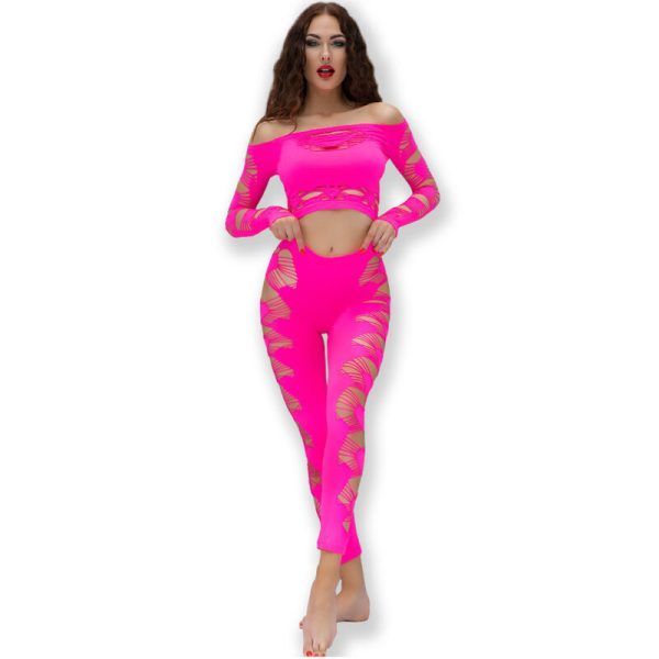CHILIROSE - CR 4632 TOP & PANTALON FUCHSIA S/L -