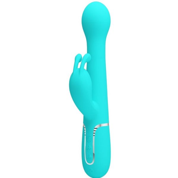 PRETTY LOVE - VIBRATEUR DEJON RABBIT 3 EN 1 MULTIFONCTION VERT AQUA -