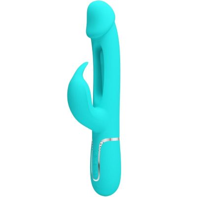 PRETTY LOVE - VIBRATEUR DEJON RABBIT 3 EN 1 MULTIFONCTION VERT AQUA -