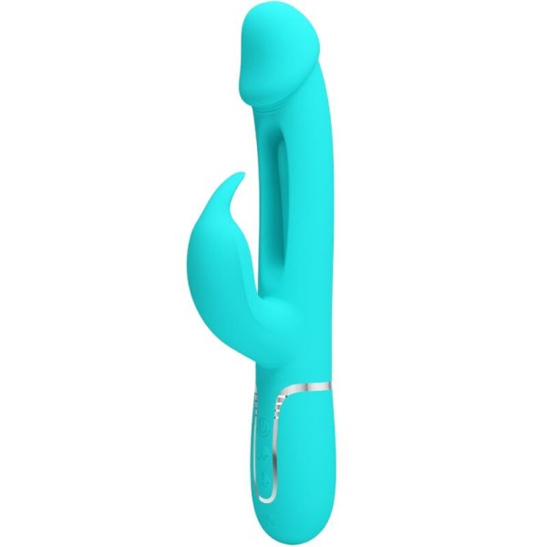 PRETTY LOVE - VIBRATEUR DEJON RABBIT 3 EN 1 MULTIFONCTION VERT AQUA -