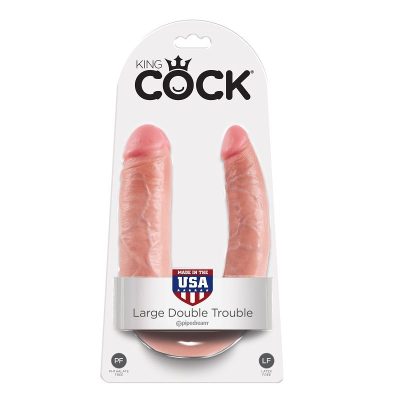 KING COCK - GODE DOUBLE PÉNÉTRATION 17.8 CM NATUREL -