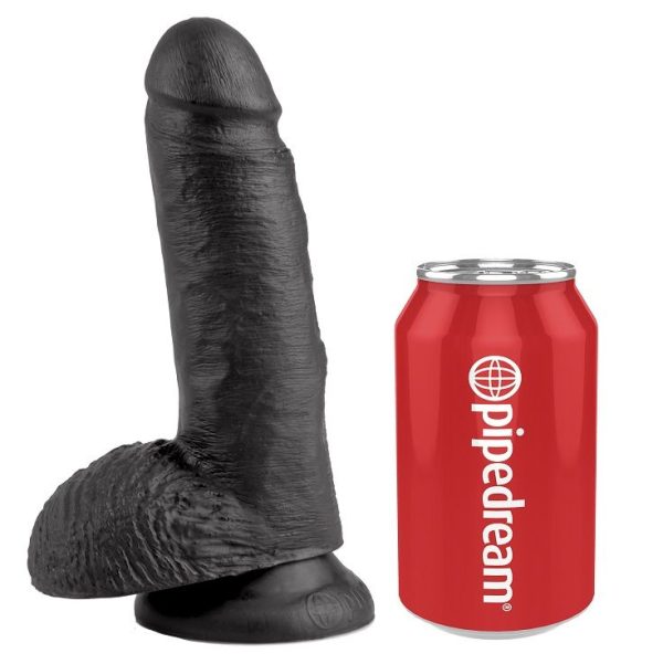 KING COCK - 7 GODE NOIR AVEC BOULES 17.8 CM - – Image 3