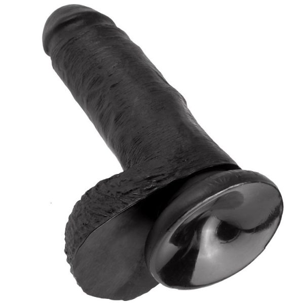 KING COCK - 7 GODE NOIR AVEC BOULES 17.8 CM - – Image 5