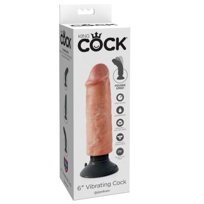 KING COCK - GODE VIBRATEUR 15.24 CM NATUREL -