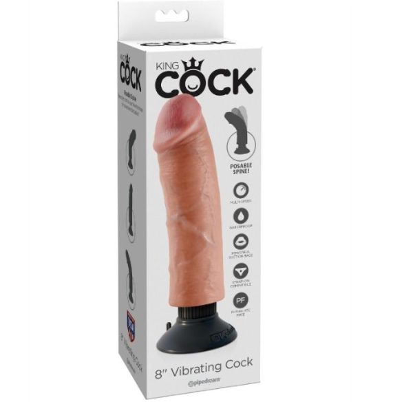 KING COCK - GODE VIBRATEUR 20.32 CM NATUREL -