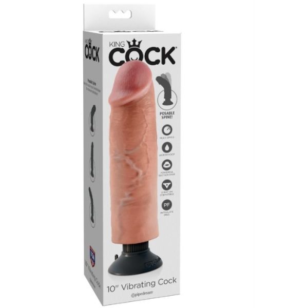 KING COCK - GODE VIBRANT 25.5 CM NATUREL - – Image 6
