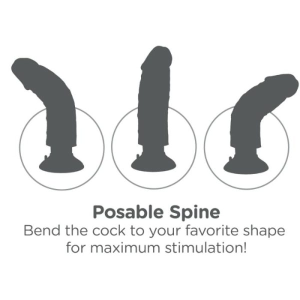 KING COCK - GODE VIBRANT AVEC TESTICULES 23 CM NOIR - – Image 6