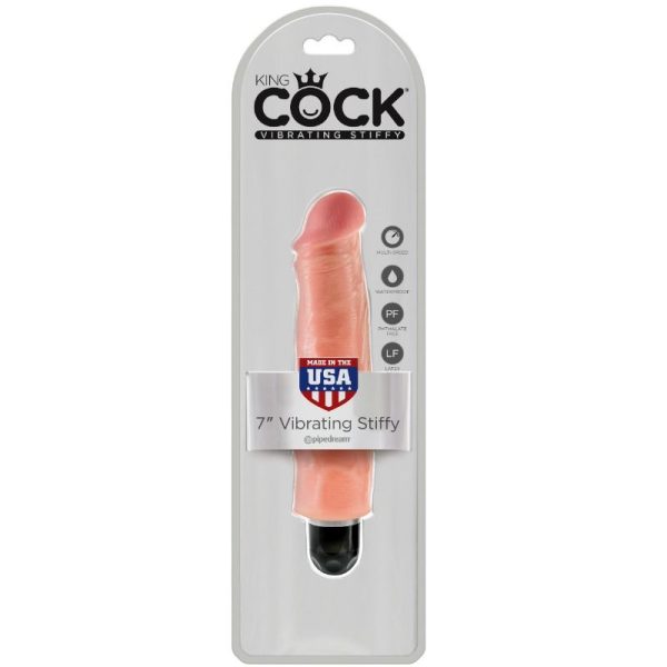 KING COCK - VIBRATEUR RIGIDE RÉALISTE 17.8 CM NATUREL - – Image 3