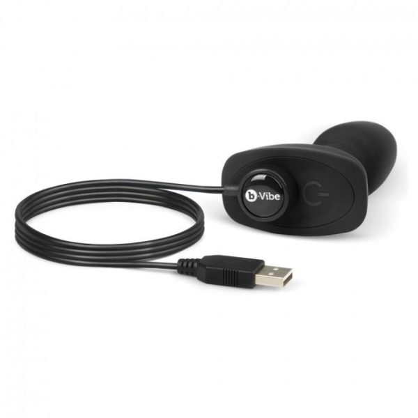 B-VIBE - RIMMING TÉLÉCOMMANDE PLUG ANAL PETITE NOIR - – Image 2