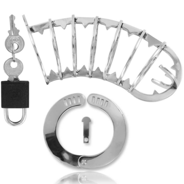 METAL HARD - CAGE  PÉNIS AVEC SERRURE DE SÉCURITÉ 14 CM - – Image 2