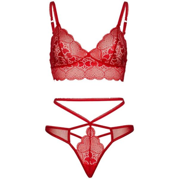 LEG AVENUE - ENSEMBLE 2 PIÈCES BRALETTE ET STRING DENTELLE M/L - – Image 3
