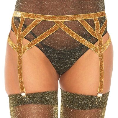 LEG AVENUE - PORTE-JARRETELLES ÉLASTIQUE LUREX TAILLE UNIQUE -