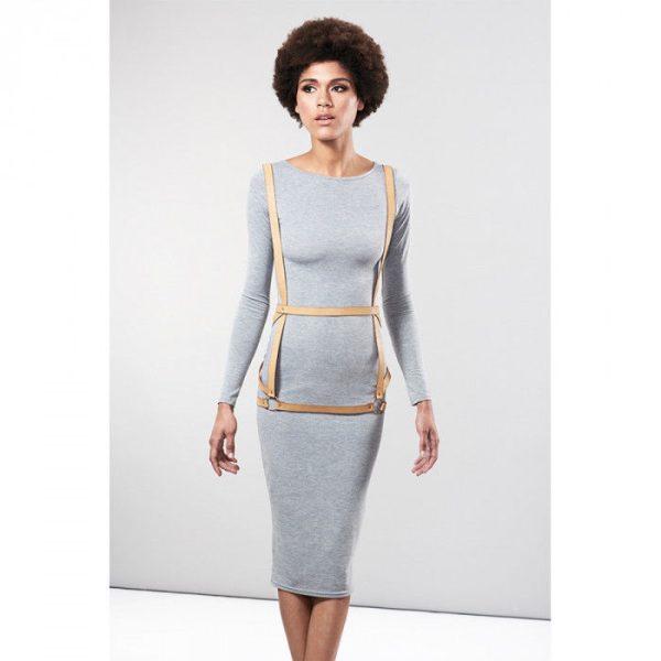 BIJOUX - INDISCRETS MAZE HARNAIS FORME ROBE MARRON - – Image 3