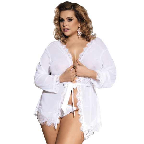 SUBBLIME - QUEEN PLUS BABYDOLL BLANC  FRANGES -