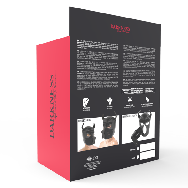 DARKNESS - MASQUE POUR CHIEN EN NÉOPRÈNE AVEC MUSEAU AMOVIBLE M - – Image 7