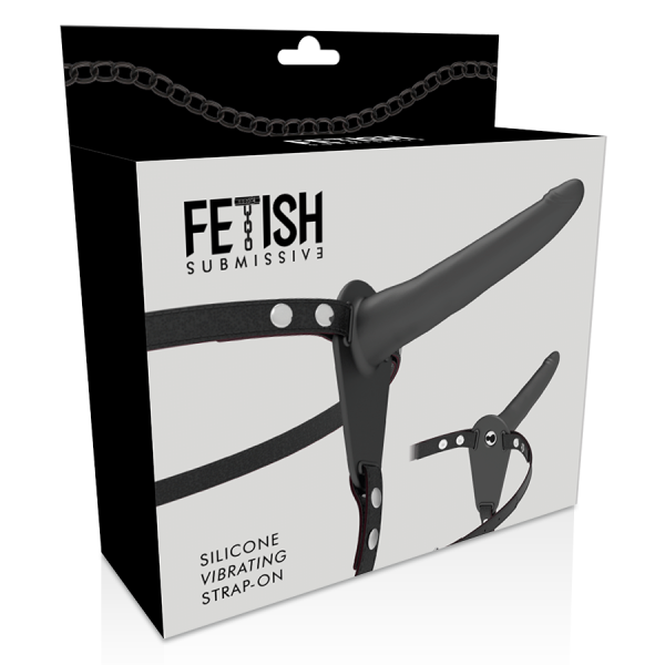 HARNAIS SOUMIS FETISH - VIBRATEUR EN SILICONE NOIR 15 CM - – Image 4