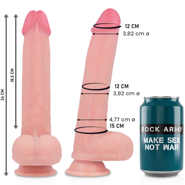 ROCKARMY - LIQUIDE SILICONE PREMIUM KINGCOBRA RÉALISTE 24 CM -O- 4.77 CM -