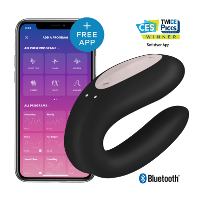 SATISFYER - APPLICATION DOUBLE JOY CON NOIR -