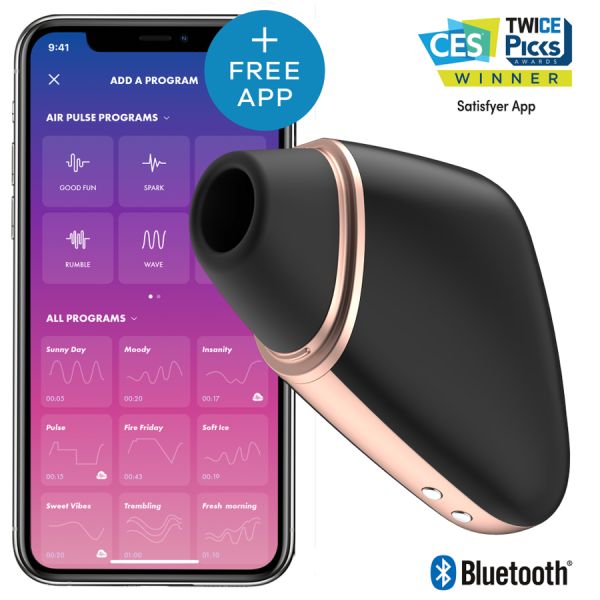 SATISFYER - STIMULATEUR ET VIBRATEUR AIR LOVE TRIANGLE NOIR -