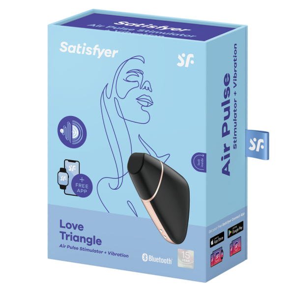 SATISFYER - STIMULATEUR ET VIBRATEUR AIR LOVE TRIANGLE NOIR - – Image 4