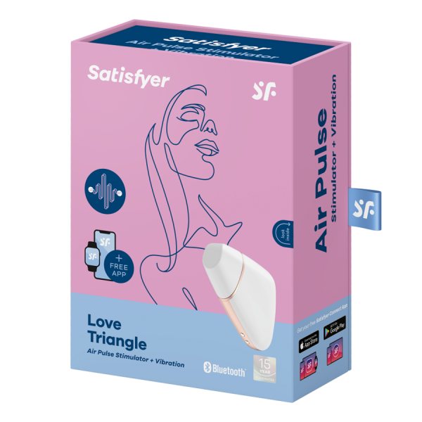SATISFYER - STIMULATEUR ET VIBRATEUR AIR LOVE TRIANGLE BLANC - – Image 7