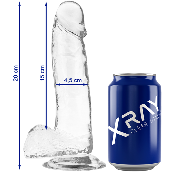 X RAY - BITE TRANSPARENTE AVEC BOULES 20 CM X 4.5 CM -