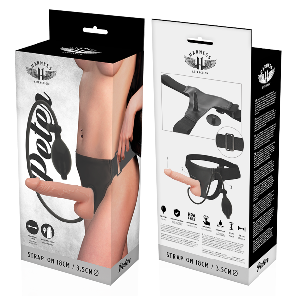 HARNESS ATTRACTION - RNES PETER AVEC PÉNIS GONFLABLE 18 CM -O- 3.5 CM - – Image 7
