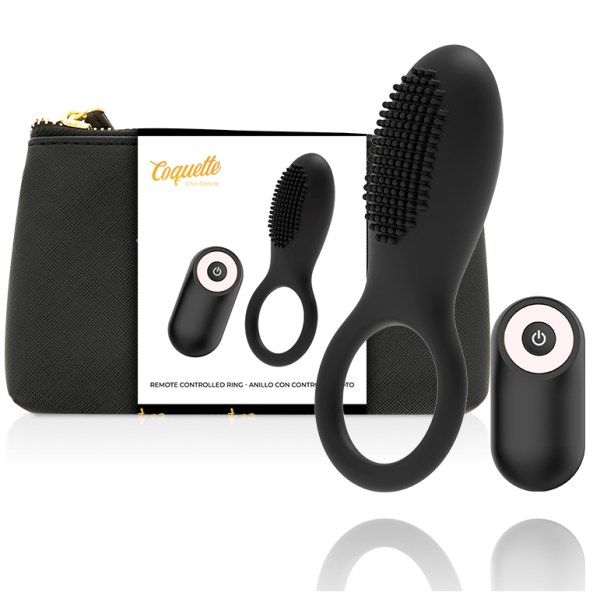COQUETTE TOYS - COCKRING TÉLÉCOMMANDE RECHARGEABLE NOIR/ OR -