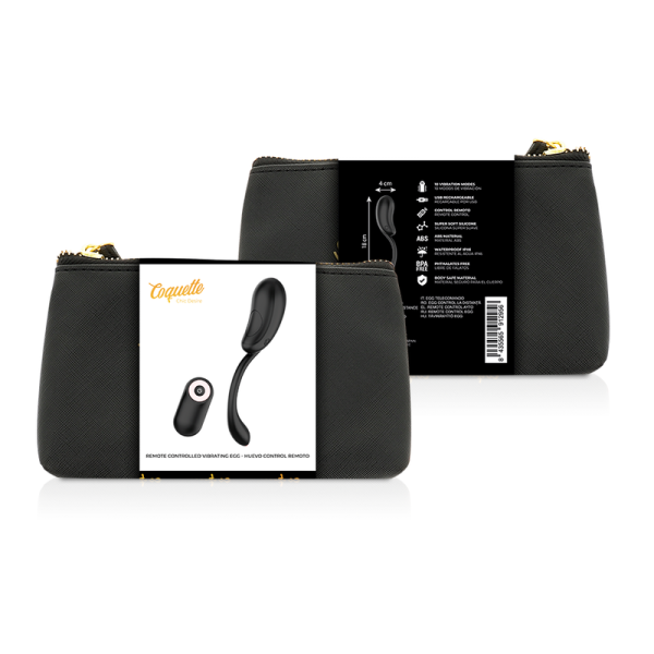 COQUETTE TOYS - OEUF VIBRANT TÉLÉCOMMANDE RECHARGEABLE NOIR/OR - – Image 3