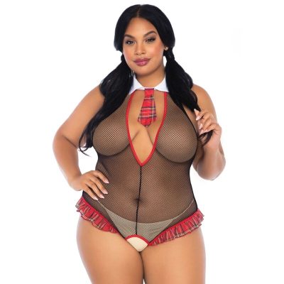 LEG AVENUE - ÉCOLIÈRE CROTHLESS FITNESS TEDDY GRANDE TAILLE -