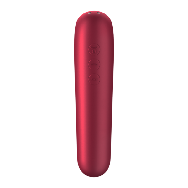 SATISFYER - VIBRATEUR ET ASPIRATION DUAL LOVE AVEC AIR PULSÉ ROUGE - – Image 3