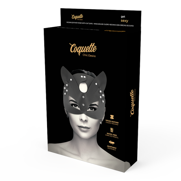 COQUETTE CHIC DESIRE - MASQUE EN CUIR VEGAN AVEC OREILLES DE CHAT - – Image 5