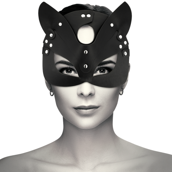 COQUETTE CHIC DESIRE - MASQUE EN CUIR VEGAN AVEC OREILLES DE CHAT - – Image 2