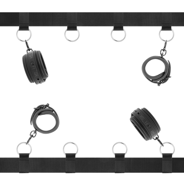 FETISH SUBMISSIVE - ENSEMBLE DE LIENS DE LIT DE LUXE AVEC DOUBLURE EN NOPRÈNE - – Image 2