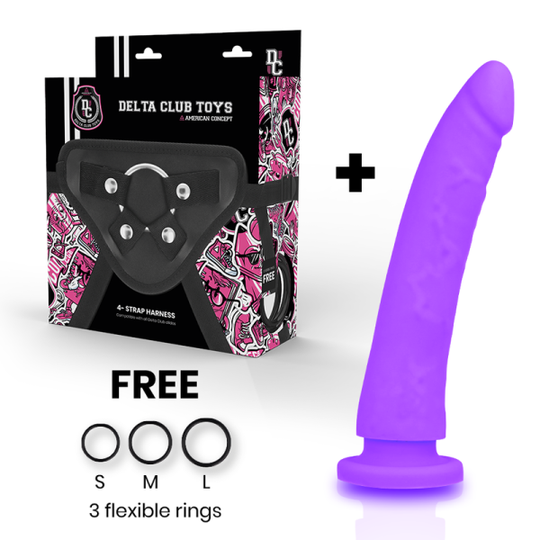 DELTA CLUB - TOYS ARNES + DONG SILICONE VIOLET 20 CM -O- 4 CM - – Image 2