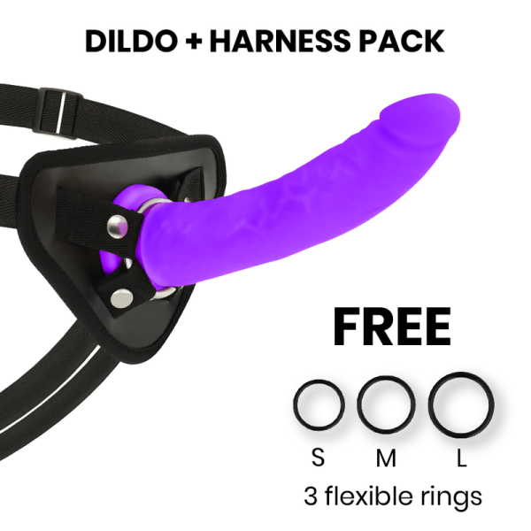 DELTA CLUB - TOYS ARNES + DONG SILICONE VIOLET 20 CM -O- 4 CM -