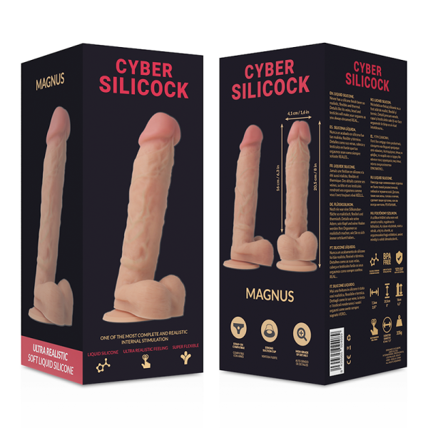 CYBER SILICOCK - DONG EN SILICONE LIQUIDE DOUX ULTRA RÉALISTE 20.5 CM -O- 4.1 CM - – Image 7